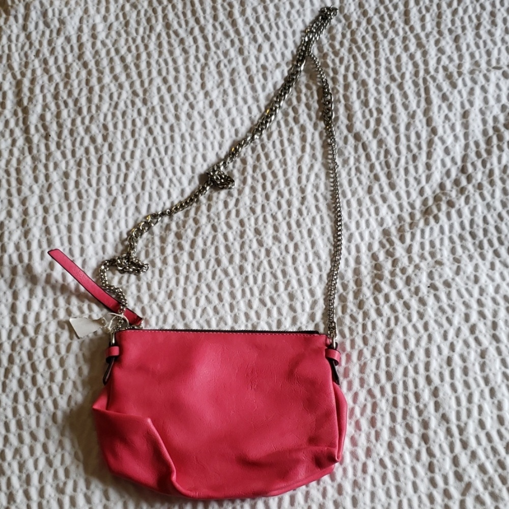 Zara Trafaluc Hot Pink Purse with Chain Strap